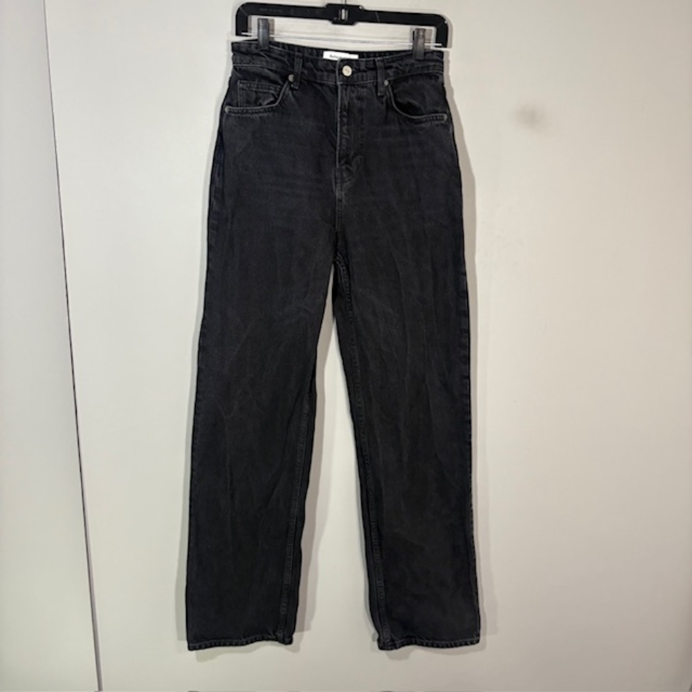 Reformation Wilder High Rise Wide Leg Jeans Womens 28 Gray Charcoal Wash Denim